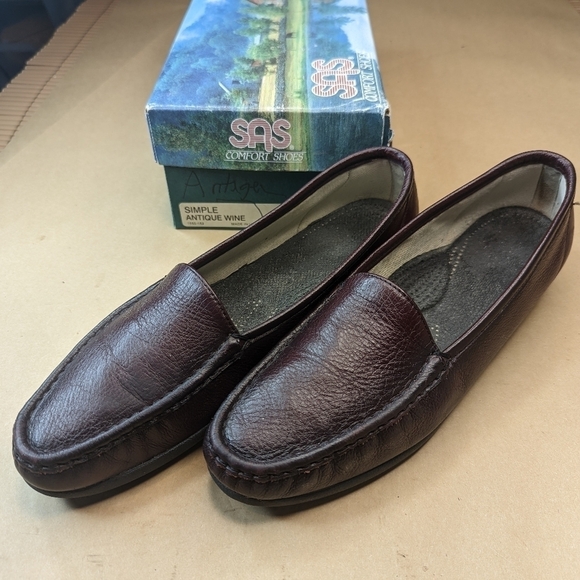 SAS Simplify Tripad Comfort Antique Wine Leather Loafer Shoes Women's Size 11 S. - Picture 1 of 9